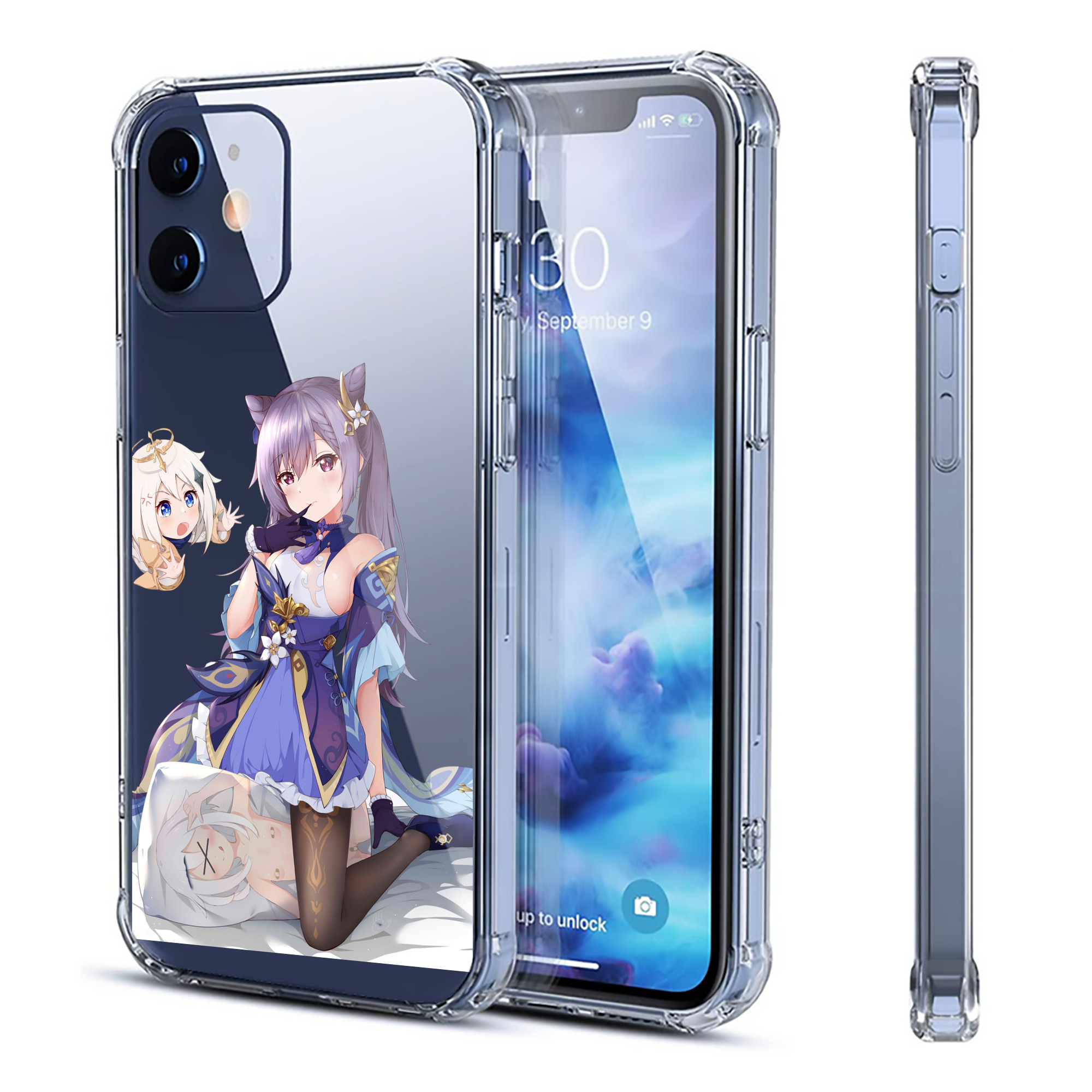 げんし神 刻晴 こくせい genshin Kokusei 【iPhone 12シリーズ対応】透明スマホケース（クリアソフトケース）